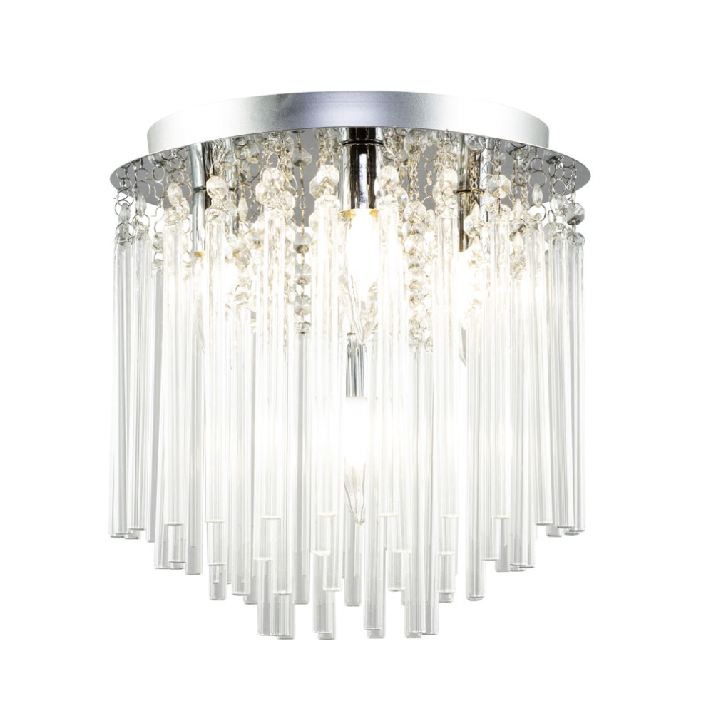 Litecraft Light Ceiling Flush Bathroom Ip44 Fitting - Polished Chrome
