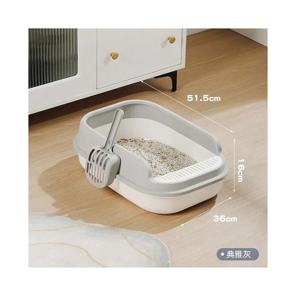 Photos - Cat Litter Box / Tray  Semi-closed Large Cat Litter Box Thickened Anti-splash Pet Toilet Pet Supplies Cat Litter Box Free Sh(Elegant White, Large)