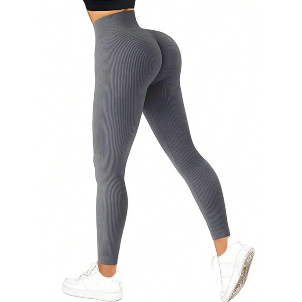 (dark gray, M) Women Yoga Pants High Waisted Sport Gym Fitness Leggings Women Seamless Female Legging Tummy Control Running Tights