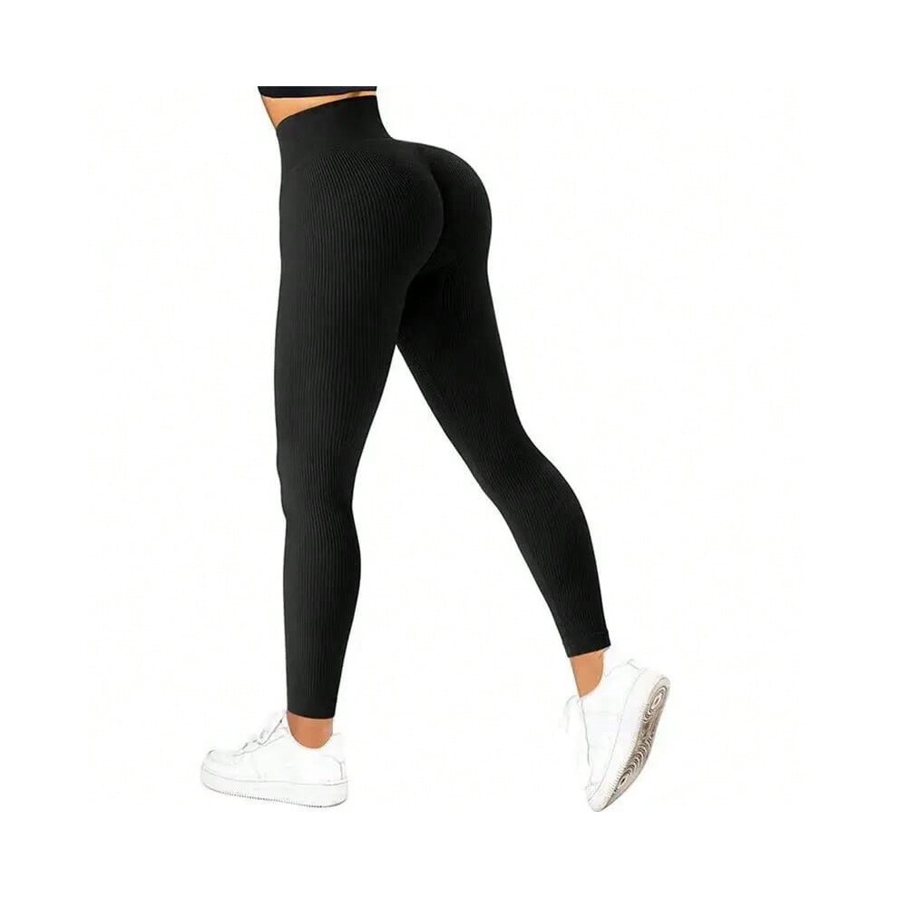 (black, S) Women Yoga Pants High Waisted Sport Gym Fitness Leggings Women Seamless Female Legging Tummy Control Running Tights