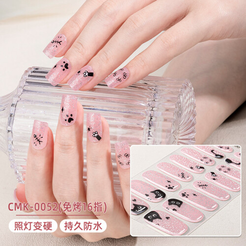 Sticker Paper Nail (Nail sticker + paper card + alcohol pack + nail paste + wooden stick ...