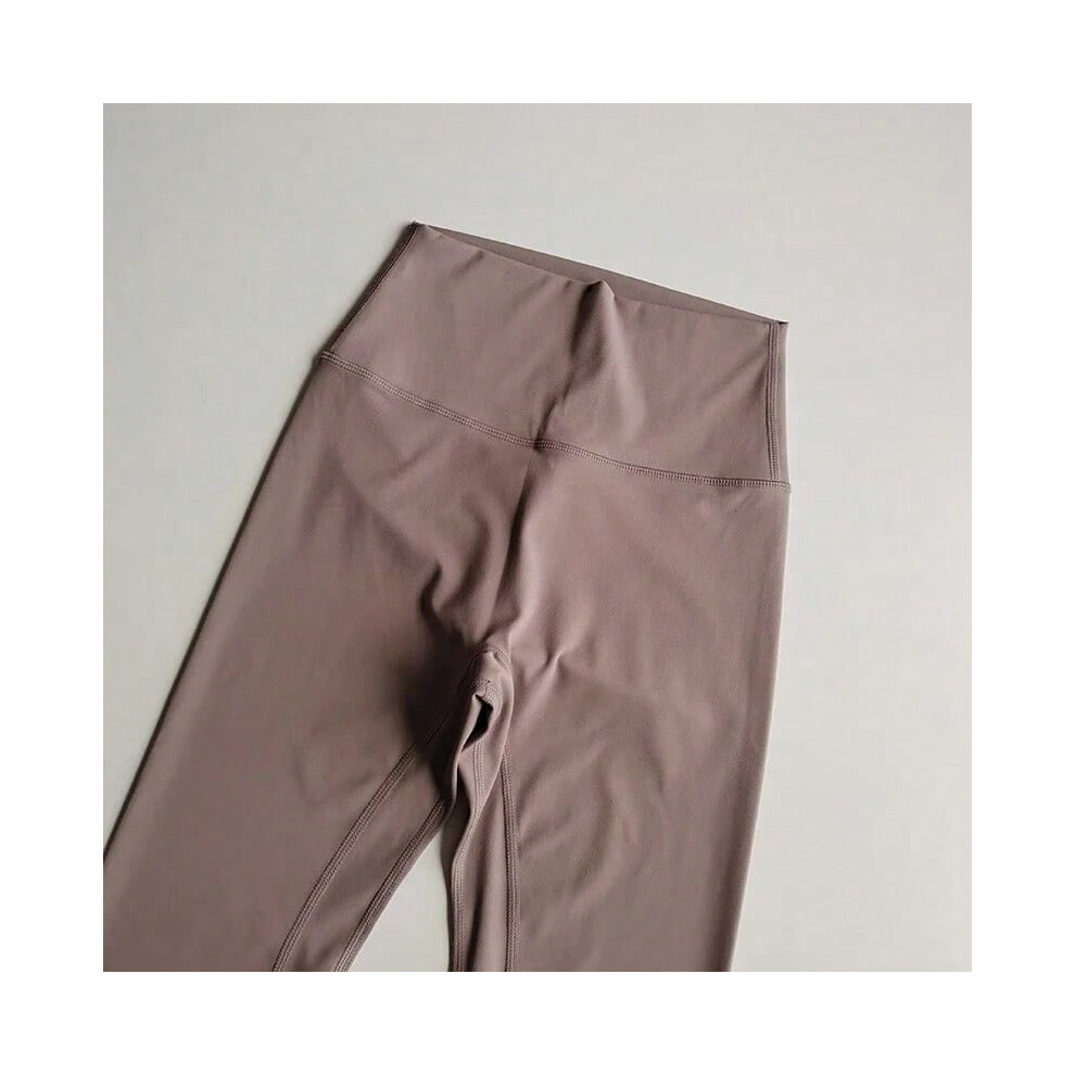 (GrayPurple, M) No Trace Nude Feeling Without Embarrassment High Waist Legging Yoga Pants Sports Running Quick-drying Tight Fitness Centre Pants