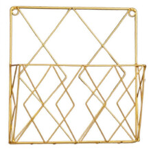 Wall-Mounted Books Storage Rack Magazine Holder Books Organizer Iron Book Supporter Golden