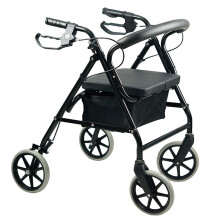 Folding Rollator Walker with Seat 4 Wheel Mobility Walking Frame Aid