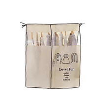 Garment Bag Cover Non-woven Fabric Dustproof Cloth Bag Suit Travel Bag Portable Garment Storage Bag(Beige)
