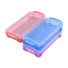 3pcs Storage Case Container Box Pencil Case Multifunctional Interlayer Plastic for Art Sketch Pencil (Random Color)