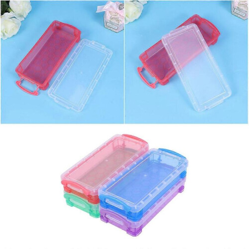 3pcs Storage Case Container Box Pencil Case Multifunctional Interlayer Plastic for Art Sketch Pencil (Random Color) 2