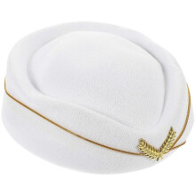 Airline Stewardess Hat Stage Performance Hat Flight Attendant Hat Stewardess Cosplay Accessories Beige