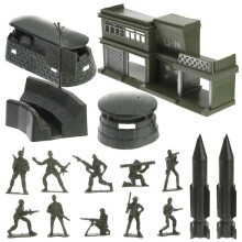 56pcs Military Plastic Soldier Model Toy Men Figures Accessories Kit Decor Play Set (Green)