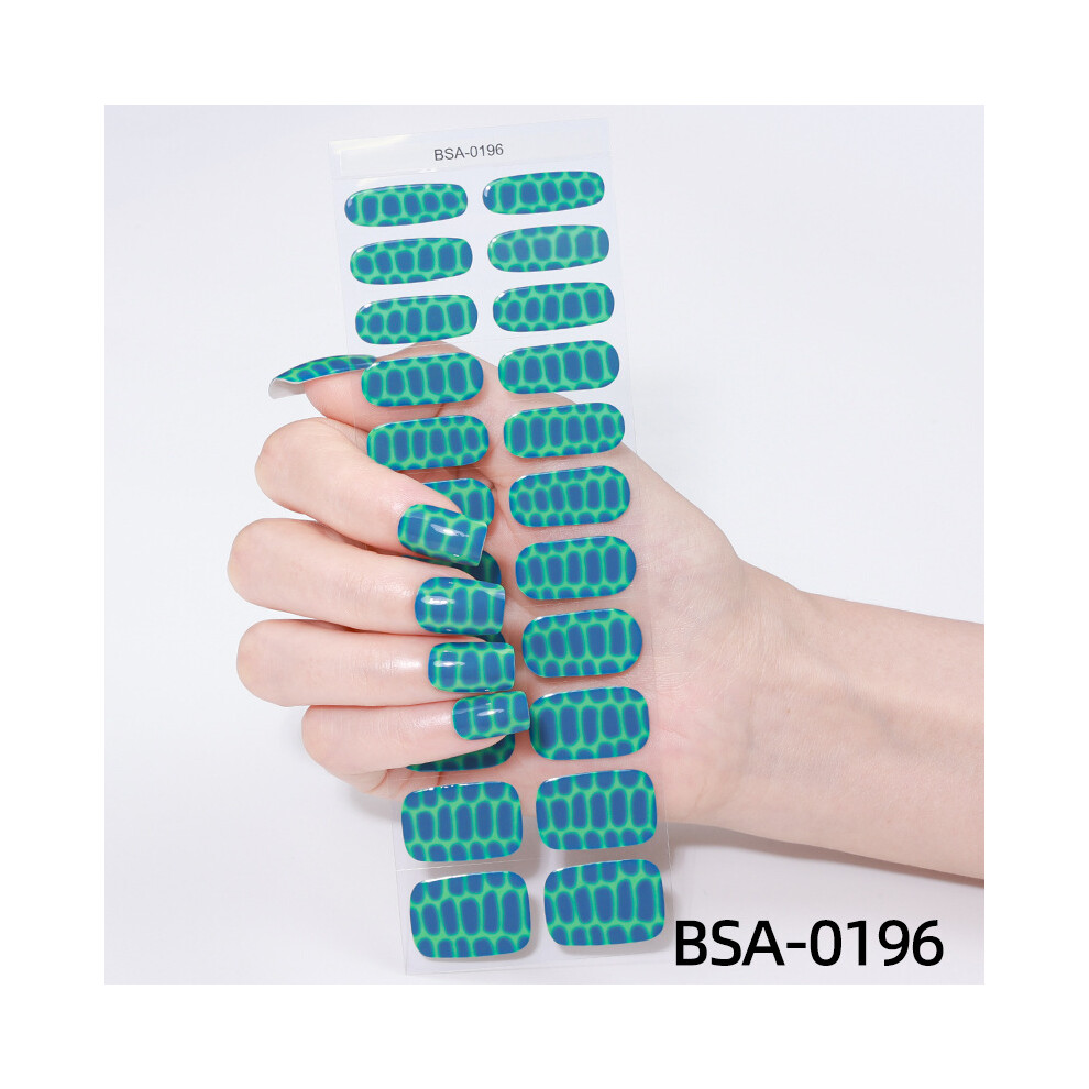 (Nail stickers + paper cards + alcohol pads + nail files + wooden sticks, BSA-0196) No-bake gel nail stickers, ice-transparent blush nails, 3D gold-stamped French nail decals