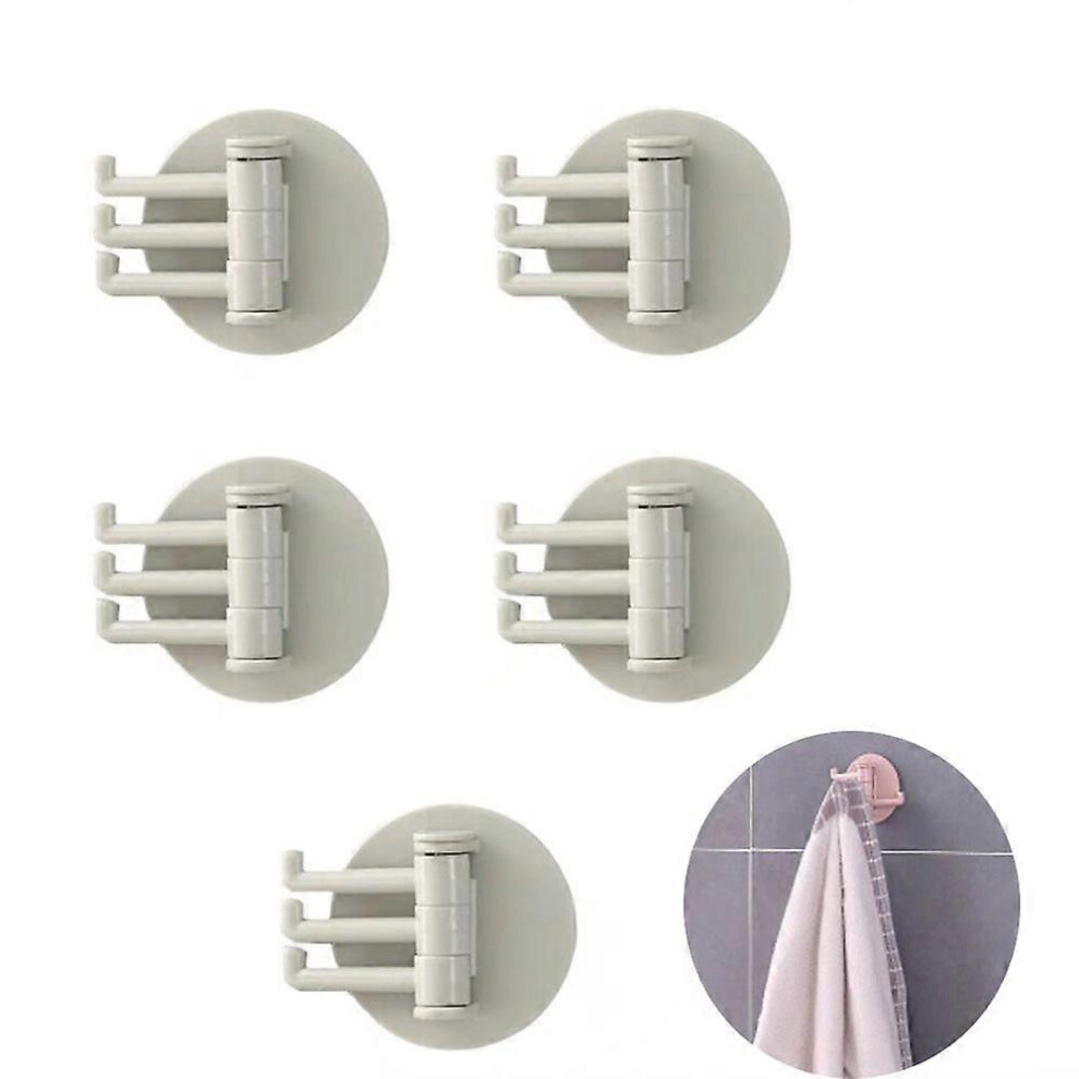 (As show, One size) Self-adhesive hook Kitchen Creative wall hook Wall adhesive hook Self-adhesive hook No-drilling hook Bathroom hook 5pcsgreen