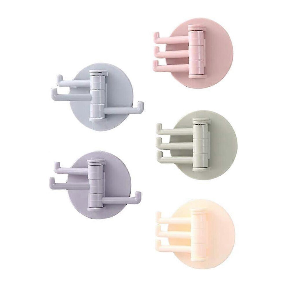 (As show, One size) Self-adhesive hook Kitchen Creative wall hook Wall adhesive hook Self-adhesive hook No-drilling hook Bathroom hook 5pcs5 colors