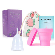 (As show, One size) The Menstrual Cup Made of Medical Grade Silicone, (White, S), Best Alternative to Tampons