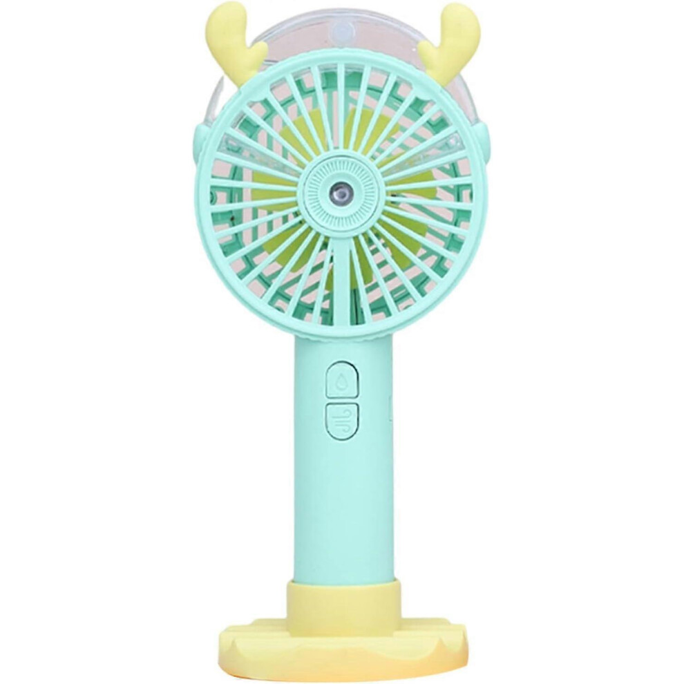 (As show, One size) Portable Water Mist Fan - Small portable fan with stand, USB charging, three wind and humidity speeds-image-OPC-PHQ6VVH-NEW