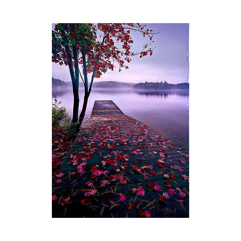 (As show, One size) Diamond painting sunset30*40 diy landscape combination round full diamond (17) sunrise seaside reflection diamond embroidery decoration painting