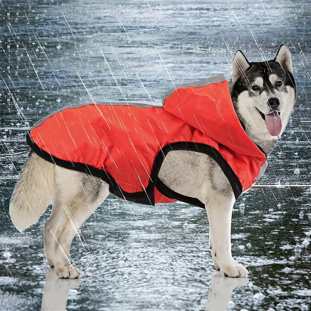 (As show, One size) Rain Coat - Red M 2 in 1 Dog Rain Coat, Lightweight Hooded Dog Pet Suit Breathable Rain Poncho for Small Medium Dogs