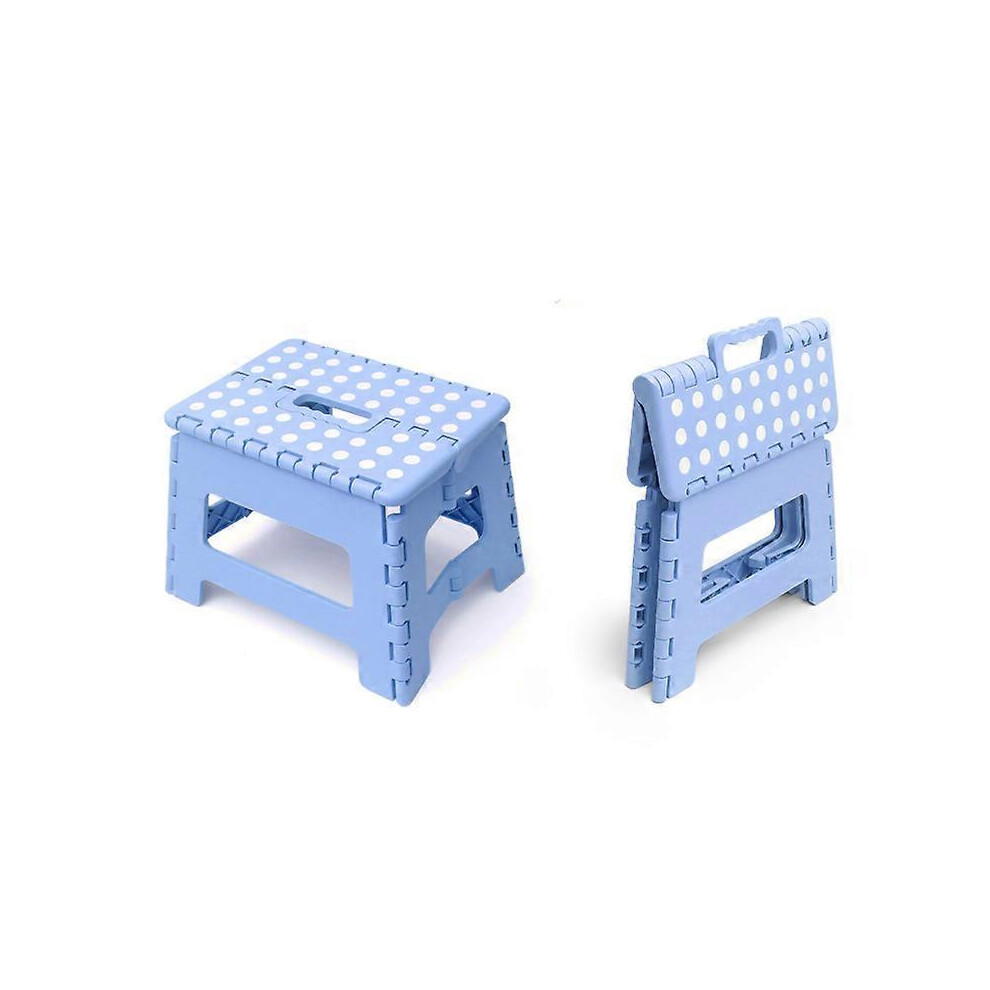 (As show, One size) Blue folding stool for children - Lightweight plastic folding stool for kitchen, bathroom and living room - 28 cm wide and 20 cm high
