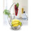 Silver Metal Fruit Basket with Hanging Hook for Bananas, Fruit Bowl with Display Hook 4