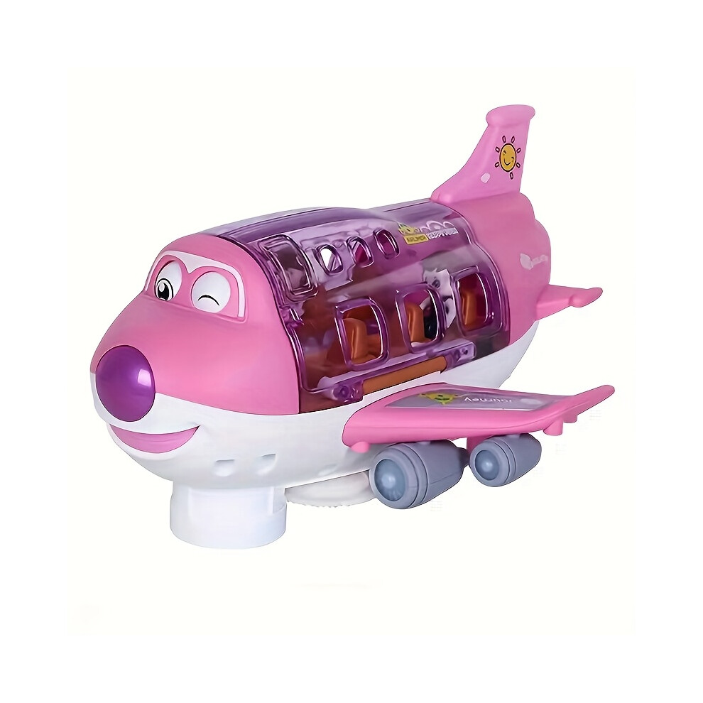 Xylfly (Pink) 360-Degree Rotation Interactive Electric Airplane Toy | Mixed Color Plastic Aircraft Model With Lighting Pink