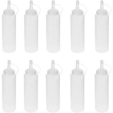 10 8oz/240ml Squeeze Bottles, Multi-function Squeeze Bottles, Leak-proof, BPA-free (Transparent)
