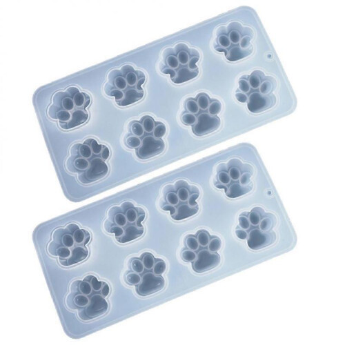 2pcs Mirror Matte DIY Cat Paw Casting Molds Adornments Silicone Making Mold 2
