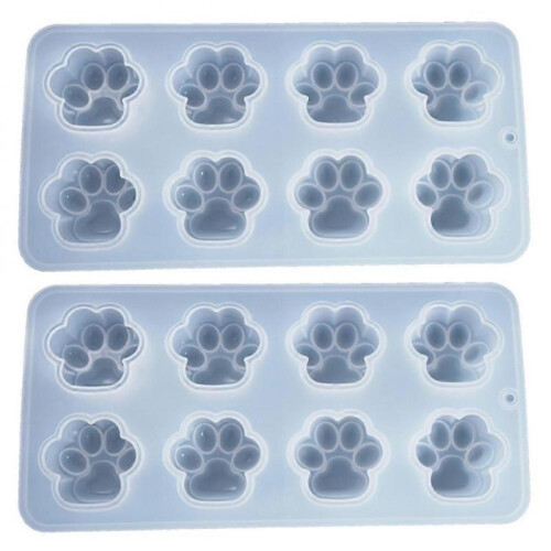 2pcs Mirror Matte DIY Cat Paw Casting Molds Adornments Silicone Making Mold 1