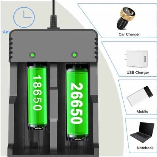 2 Slots 18650 Lithium -Batteriehalter Universal USB Smart Ladegerät 1