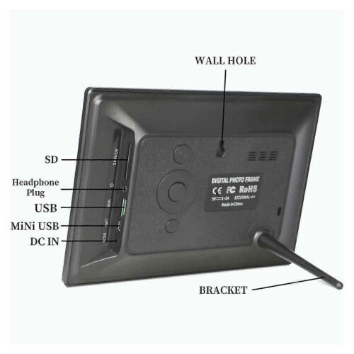 7 Inch Digital Picture Frame HD 800x480 Multifunction Electronic Photo Frame with Remote Control Black 2