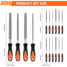 17Pcs File Tool Set - 4 Heavy Duty Files + 12 Mini Files, Carbon Steel, Storage Case