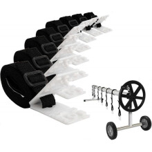 8 Pieces Swimming Pool Cover Reel Straps and Reel Mounting Clips Pool Solar Cover Reel for In-Ground Pool Reel Solar Tube