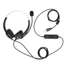Binaural Customer Service Headset Noise Reduction Volume Adjustment Mute USB Business Headphone with Mic