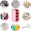 4 pcs oblique pen holder storage box green+blue+pink+off-white 4