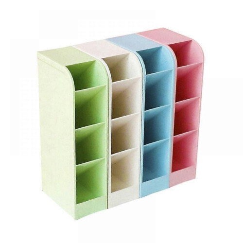 4 pcs oblique pen holder storage box green+blue+pink+off-white