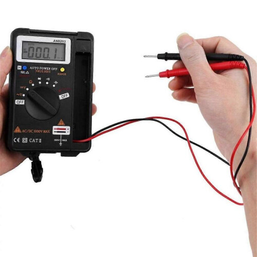 AN8203 Digital Multimeter Voltmeter Ohm Meter LCD Display Current Diodes Capacitance Transistor Me 1