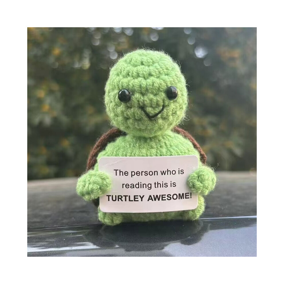 Closkye (D3) Funny Emotional Support Positive Crochet Doll Cute Handmade Desk Toy Desktop Car Decor Positive Duck Positive Gifts