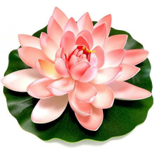 (As show, One size) Pale Pink Artificial Lotus Artificial Pond Plants Floating Pond Decorations Fake Water Lilies Pond Decorations with Lotus Flowers Revisit White Pond D