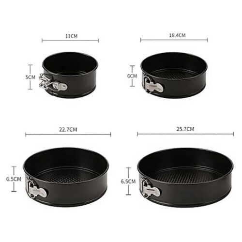 Cake Pan Set Professional Baking Mold Cake Pan Set Non-Stick with Removable Bottom 4 Pieces (4inch/ 1
