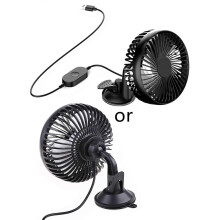 (As show, One size) 3 Speed Adjustment Suction Cup USB Fan Auto Interior Quiet Cooler 12V-24V Universal USB Powered Cooling Fan