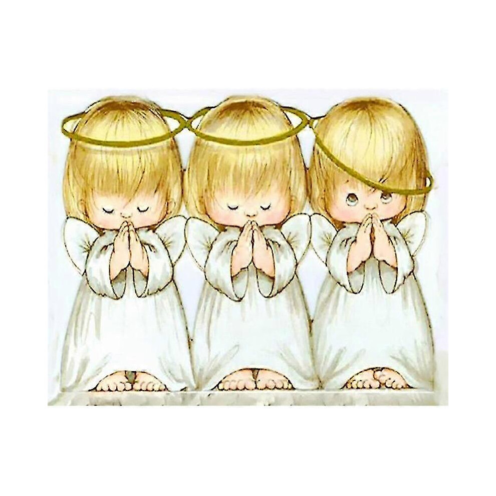 (As show, One size) 30x40cm 5d Diamond Painting Kit For Kids - Playful Little Angel Diamond Embroidery Stone Canvas Painting Kit