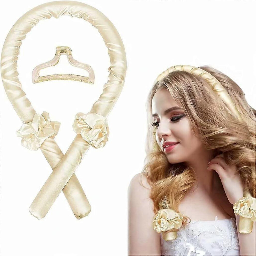 (As show, One size) 4 Pieces Heatless Curly Tape, Heatless Hair Curler, Soft Sleep Curlers, DIY Hair Styling Tools, for Long Medium Hair