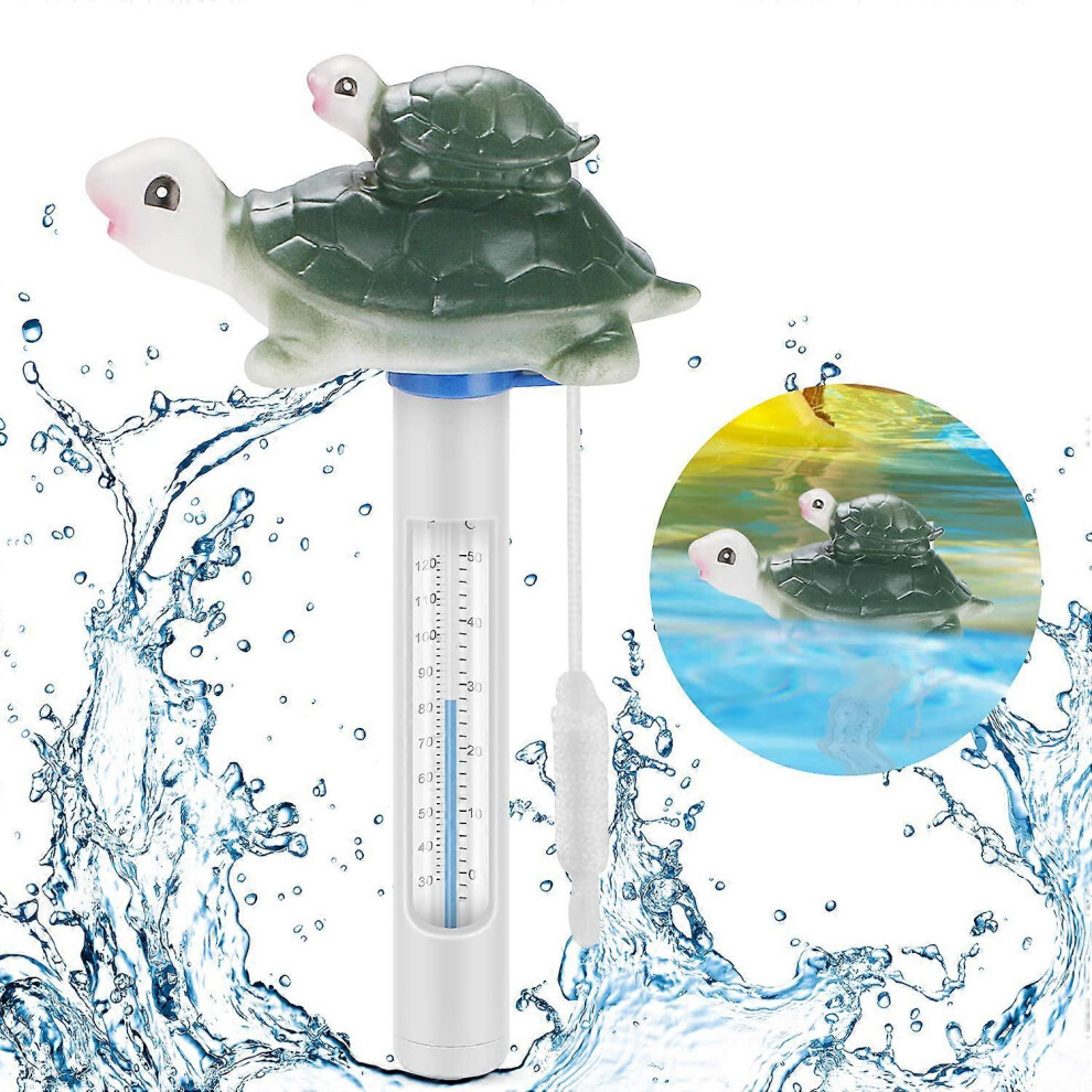 (As show, One size) Floating Pool Thermometer, Water Temperature Thermometer with Lanyard and Breakfast for All Outdoor and Indoor Pools Spas Aquariums Jacuzz Fish Ponds