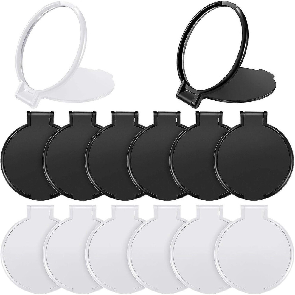 (As show, One size) 14 Pieces Mini Compact Mirror 2 Colors (Black, White) Folding Round Pocket Mirror Portable Bulk Makeup Mirror for Women Girls Travel Daily Use
