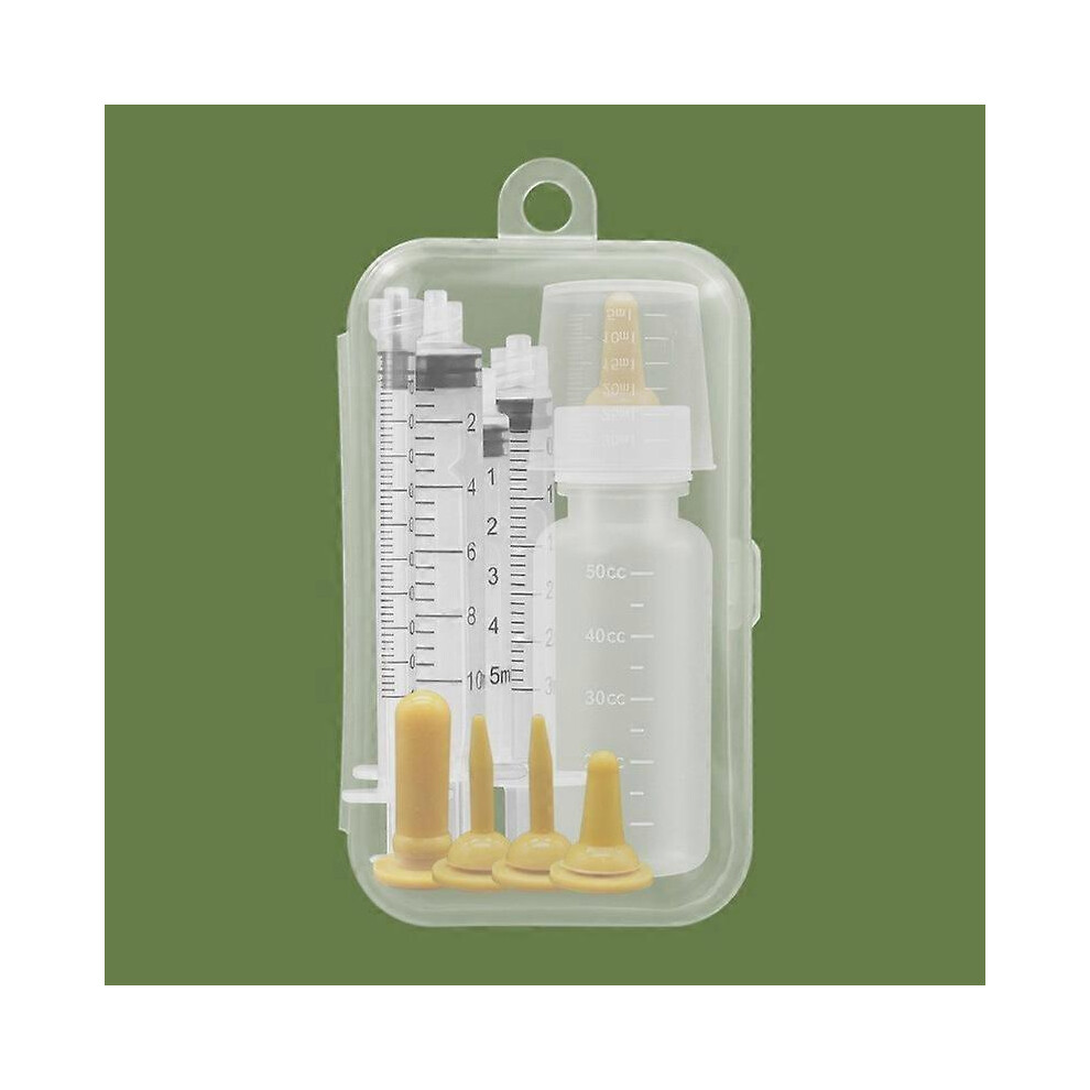 (As show, One size) Kitten Pet Nursing Bottles with Syringe and Bottle for Kittens and Wild Animals