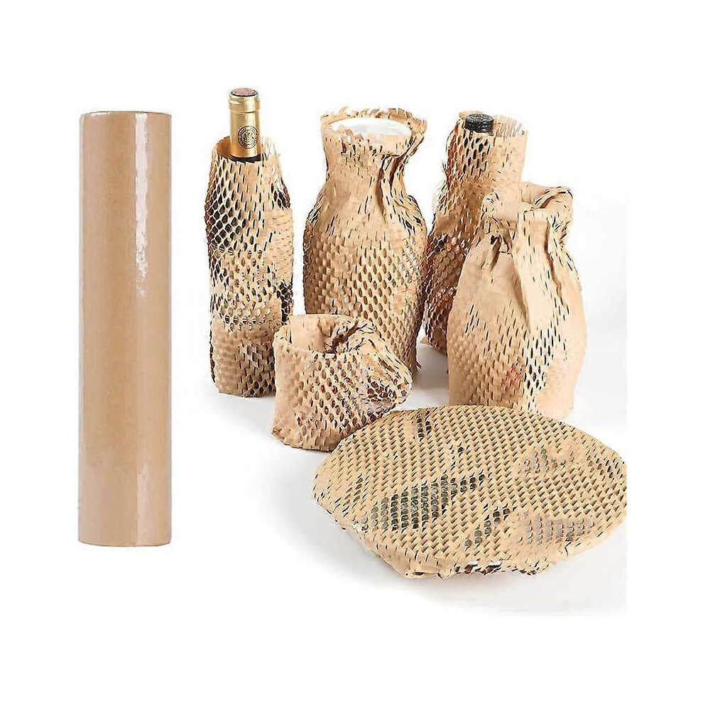 (As show, One size) 39cm20m Honeycomb Packing Paper Eco Friendly Protective Kraft Paper Packaging For Moving Shipping Suppliers Instead Of Bubble Wrap
