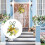 Spring Easter Bunny Wreath Artificial Flower RabbitWreath with Eggs Rattan Spring Front Door Garlan 4