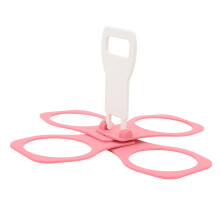 Drink Carrier 4 Hole Foldable Lightweight Plastic Beverage Carrier with Handle for Coffee Beer Roseate