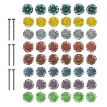 48pcs 1 Inch Radial Bristle Disc Kit with 3mm Shank for Rotary Tools Detail Abrasive Wheel for Jewe