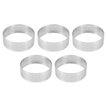 16Pack 6cm Circular Tart Rings Dessert Stainless Steel Perforation Fruit Pie Cake Mousse Mold Kitch