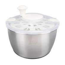 Stainless Steel Salad Spinner 5L Multifunctional Lettuce Spinner Vegetable Dryer with Lid Drain Bowl Colander for Home Kitchen