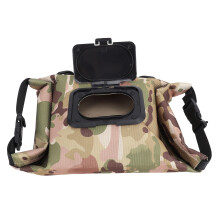 Travel Camping Wipes Dispenser Pull Out Type Large Capacity Canvas Portable Camping Wet Wipe Pouch for Office Car Home Camouflage Green
